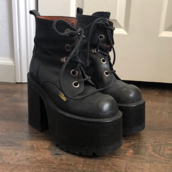 RARE Vintage Buffalo London Platform Combat Boots - Picture 1 of 11
